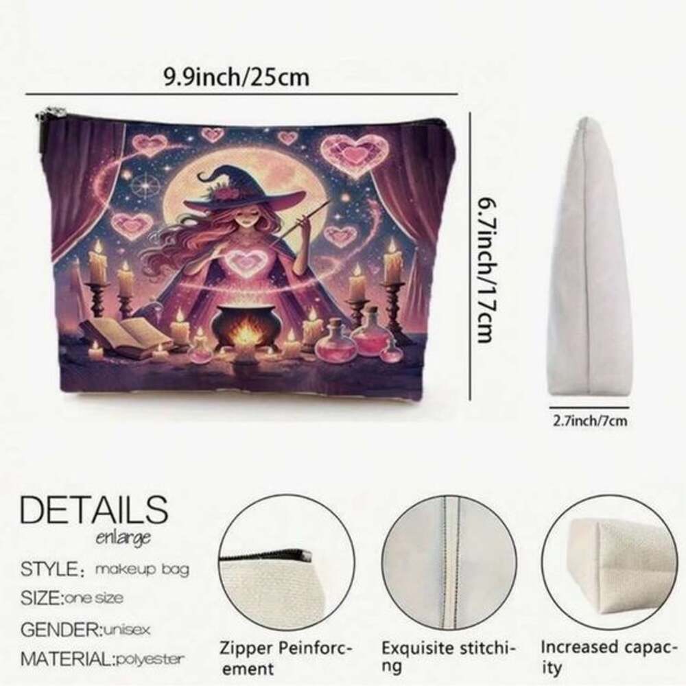 Mystical Witch Cosmetic Bag in Pink and Purple - Picture 2 of 2